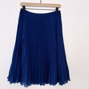 White House Black Market Blue Pleated Skirt 4